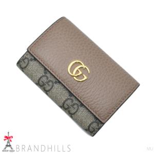 グッチ キーケース レディース GGマーモント レザー ベージュ 6連 456118 GUCCI 美品｜brandhills