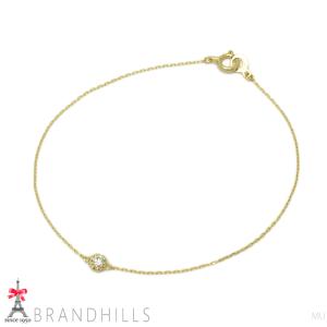 アーカー ダイヤモンド 0.05ct ブレスレット 1粒 K18金 750YG イエローゴールド AHKAH 極美品｜brandhills