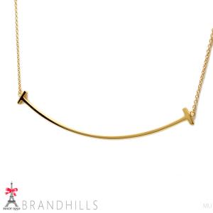 ティファニー ネックレス T スマイル ラージ K18金 750PG ピンクゴールド Tiffany&Co 極美品｜brandhills