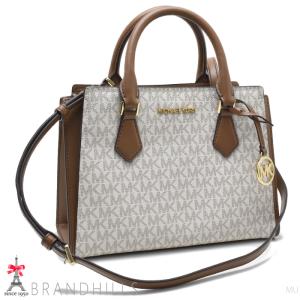 マイケルコース ハンドバッグ シグネチャー レザー アイボリー ブラウン 2WAYショルダー 35T0GWXM8B MICHAEL KORS 美品｜brandhills