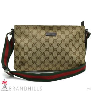 グッチ ショルダーバッグ レディース メンズ シェリーライン GGキャンバス ベージュ 189749 GUCCI 良品｜brandhills