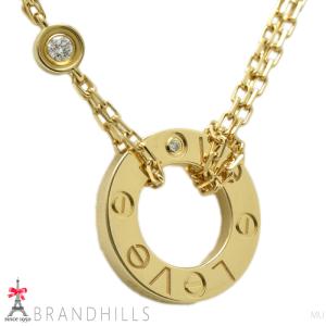 カルティエ ネックレス ラブ サークル K18金 750YG イエローゴールド ダイヤモンド2P B7219500 Cartier 極美品｜brandhills