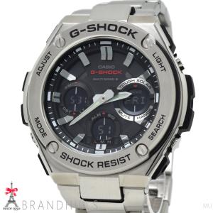 カシオ G-SHOCK 腕時計 メンズ G-STEEL ソーラー電波 SS ブラック文字 