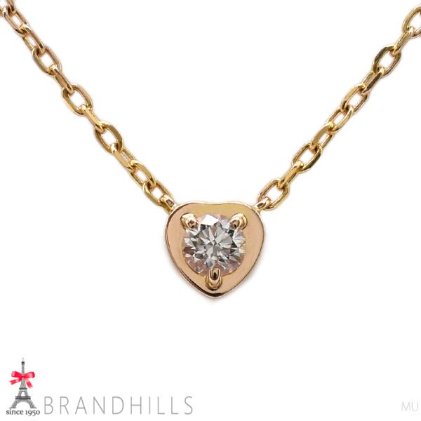 カルティエ ダイヤモンド ネックレス  ディアマン レジェ ハート K18金 750PG ピンクゴー...