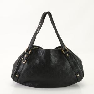 極美品 グッチ グッチシマ アビー 130736 レザー トート バッグ 肩掛け ショルダー ハンド 本革 ブラック 黒 レディース EEM AP1-5