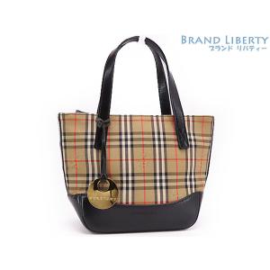 ほぼ新品 バーバリー BURBERRY ヘイマーケットチェック ミニバッグ ハンドバッグ トートバッグ ベージュ ブラック｜brandliberty