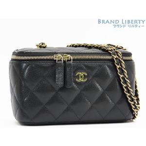 マトラッセ シャネル 22AW ヴァニティケース AP2199 黒 ラム/ゴールド