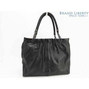 美品♡A4可♡ボッテガヴェネタ イントレチャート レザー トートバッグ ブラック BOTTEGA VENETA（ボッテガ・ヴェネタ） トートバッグ イントレチャート