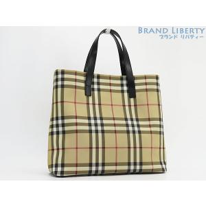 未使用 バーバリー BURBERRY ロンドン ヘイマーケットチェック トートバッグ ハンドバッグ ベージュ ブラック｜brandliberty