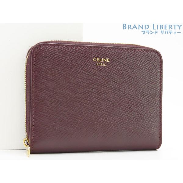 美品 セリーヌ CELINE コンパクト ジップドウォレット ラウンドファスナー コインケース コイ...