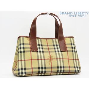 新品同様 バーバリー BURBERRY ロンドン ヘイマーケットチェック ハンドバッグ トートバッグ ベージュ ブラウン｜brandliberty