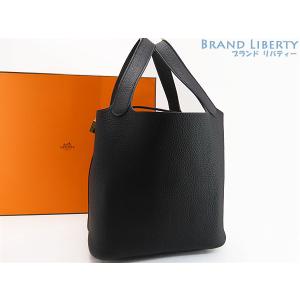 新品同様 エルメス HERMES ピコタンロック 22 MM ハンドバッグ トートバッグ ブラック トリヨンクレマンス Z刻