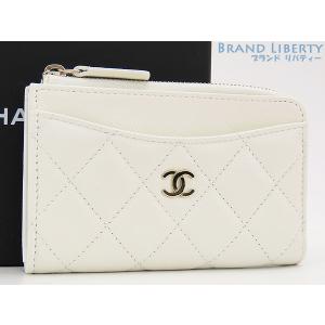 新古品 シャネル CHANEL マトラッセ ココマーク キャビアスキン フラグメントケース カードケース パスケース コインケース コンパクト財布 ホワイト AP3179