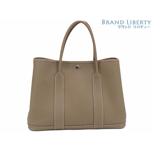 新品同様 エルメス HERMES ガーデンパーティPM トートバック ハンドバッグ エトゥープ ベー...
