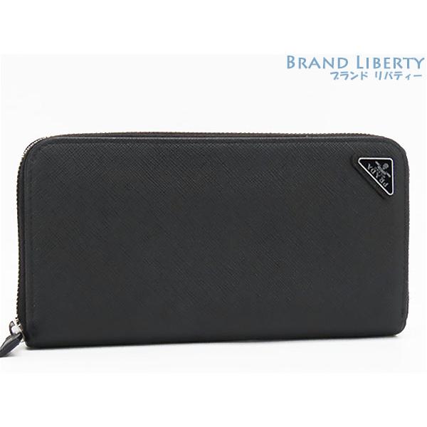 超美品 プラダ PRADA サフィアーノ トライアングル ジップアラウンド財布 ラウンドファスナー長...