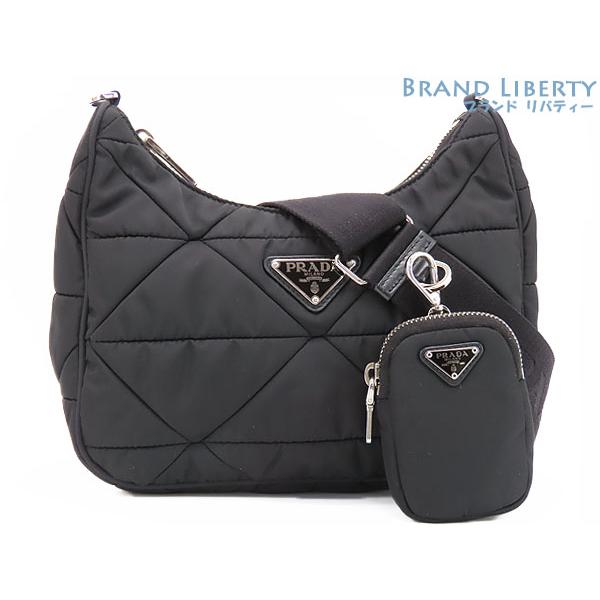 ほぼ新品 プラダ PRADA パデッド ナイロン キルティング ショルダーバッグ ショルダーポーチ ...