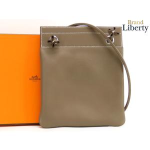 ほぼ新品 エルメス HERMES サック アリーヌ ミニ ショルダーバッグ ショルダーポーチ ポシェット サコッシュ エトゥープ ベージュ Z刻