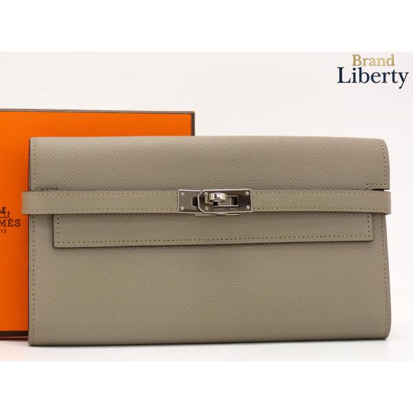 レアほぼ新品 エルメス HERMES ケリーウォレット ロング ヴェルソ 二つ折り長財布 バイカラー...