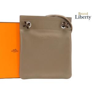 未使用 エルメス HERMES サック アリーヌ ミニ 斜め掛け ショルダーバッグ ショルダーポーチ ポシェット サコッシュ エトゥープ ベージュ ヴォースイフト D刻