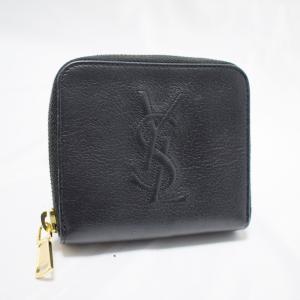 YVES SAINT LAURENT◇2つ折り財布/レザー/GRY/レディース/gue603081