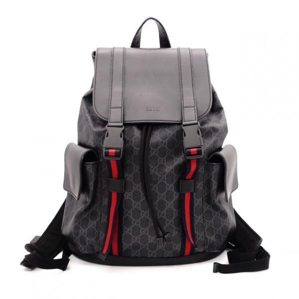 GUCCI グッチ GGスプリーム リュック PVC グレー系 メンズ バックパック 495563
