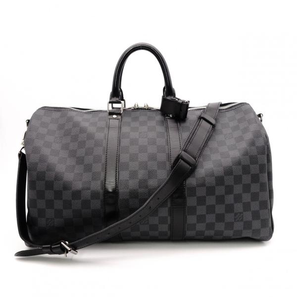 LOUIS VUITTON ルイヴィトン ボストンバッグ PVC レザー グレー系 メンズ 旅行用 ...