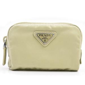 プラダ ポーチ PRADA コスメポーチ コットン カナパ デニム ブラック