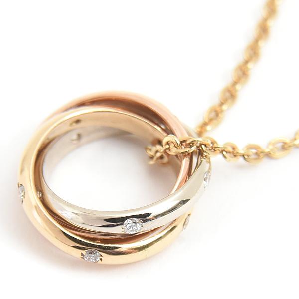 カルティエ ネックレス レディース トリニティ 15Pダイヤ ネックレス ゴールド Cartier ...
