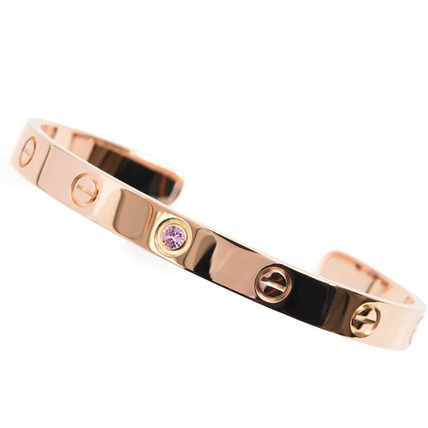 カルティエ ブレス レディース ラブ オープン バングル ブレス 1Pピンクサファイア 17サイズ ...