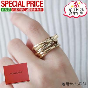 フェラガモ リング シルバー ゴールド バイカラー イタリア製 ガンチーニ 美品 サルヴァトーレフェラガモ Salvatore Ferragamo AMO ガンチーニ リング