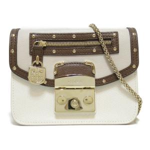 Furla フルラ ショルダーバッグ チェーンショルダーバッグ ブラウン系 PVCコーティングキャンバス 中古｜brandoff