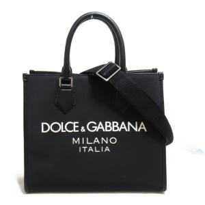 DOLCE&GABBANA ドルチェアンドガッバーナ 2wayショルダーバッグ トートバッグ ブラック系 ナイロン  中古 レディース｜brandoff