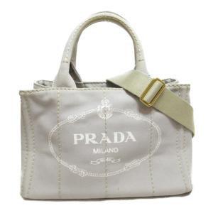 PRADA プラダ 2wayショルダーバッグ カナパトートバッグ 2wayショルダーバッグ グレー系 キャンバス  中古 レディース｜brandoff