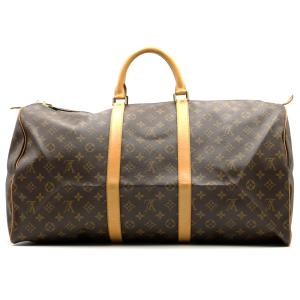 LOUIS VUITTON ルイ・ヴィトン ボストンバッグ キーポル55 ブラウン系 PVCコーティングキャンバス 中古｜brandoff