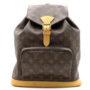 LOUIS VUITTON ルイ・ヴィトン リュックサック バックパック モンスリGM ブラウン系 PVCコーティングキャンバス 中古｜brandoff