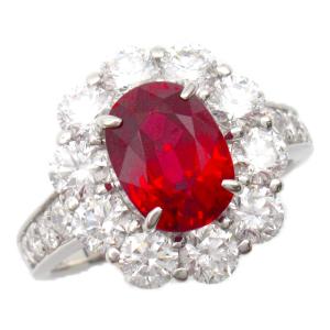 ジュエリー ルビー ダイヤ リング ブランドオフ JEWELRY Pt900プラチナ リング・指輪 PT900 中古 レディース｜brandoff