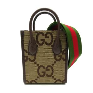 グッチ ジャンボGG ミニ2Wayトートバッグ ブランドオフ GUCCI キャンバス トートバッグ キャンバス/レザー 中古 レディース｜brandoff