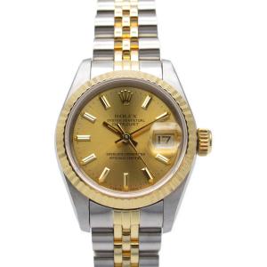 ロレックス デイトジャスト 95番 ブランドオフ ROLEX K18（イエローゴールド） 腕時計 K18/SS 中古 レディース｜brandoff