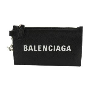 バレンシアガ ストラップ付 キーリング カードケース ブランドオフ BALENCIAGA キャビアスキン(グレインドカーフ) カードケース グレイン｜brandoff