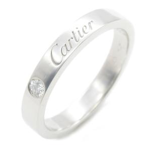 カルティエ Cドゥカルティエ ダイヤ リング ブランドオフ CARTIER Pt950プラチナ リング・指輪 PT950 中古 レディース｜brandoff