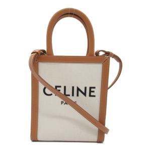 セリーヌ バーティカルカバ ショルダーバッグ ブランドオフ CELINE レザー ショルダーバッグ コットン/レッド 中古 レディース｜brandoff