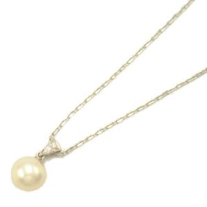 ミキモト パール ダイヤ ネックレス ブランドオフ MIKIMOTO K18WG（ホワイトゴールド） ネックレス K18WG 中古 レディース｜brandoff