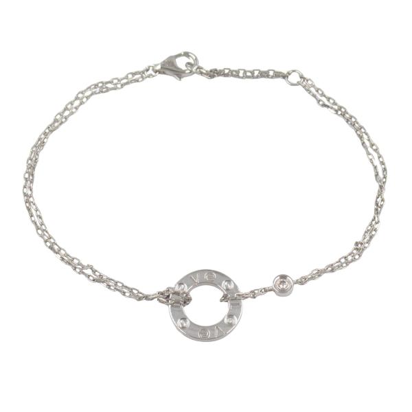 カルティエ ラブサークル ブレスレット 2PD ブランドオフ CARTIER K18WG（ホワイトゴ...