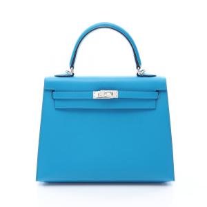 エルメス ケリー25 ブルーフリーダ ブルーロイ ブランドオフ HERMES レザー ハンドバッグ ヴォーマダム 中古 レ