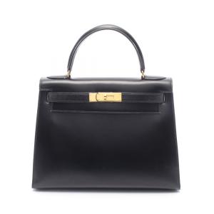 エルメス ケリー28 外縫い 2WAY ブランドオフ HERMES カーフ（牛革） ハンドバッグ ボックスカーフ 中古 レディ