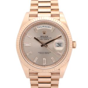 ロレックス デイデイト 10Pダイヤ ランダム番 ブランドオフ ROLEX K18PG（ピンクゴールド） 腕時計 PG 中古 メ