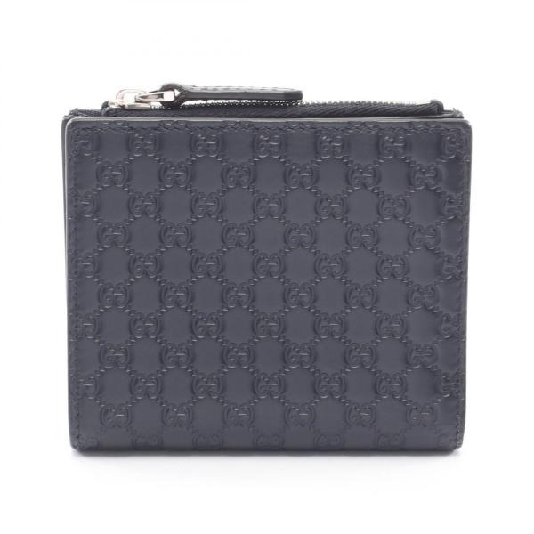 グッチ マイクログッチシマ ブランドオフ GUCCI レザー 二つ折り財布 カーフレザー 中古 メン...
