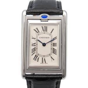 CARTIER カルティエ 腕時計 タンクバスキュラントLM シルバー系 ステンレススチール レザーベルト 革 中古 レディース｜brandoff