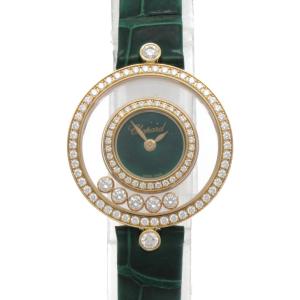Chopard ショパール 腕時計 ハッピーダイヤモンド 腕時計 ウォッチ グリーン系 K18PG（ピンクゴールド） 中古 レディース｜brandoff