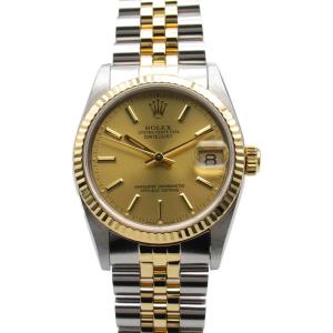 ロレックス デイトジャスト N番 ブランドオフ ROLEX ステンレススチール 腕時計 YG/SS 中古 レディース｜brandoff